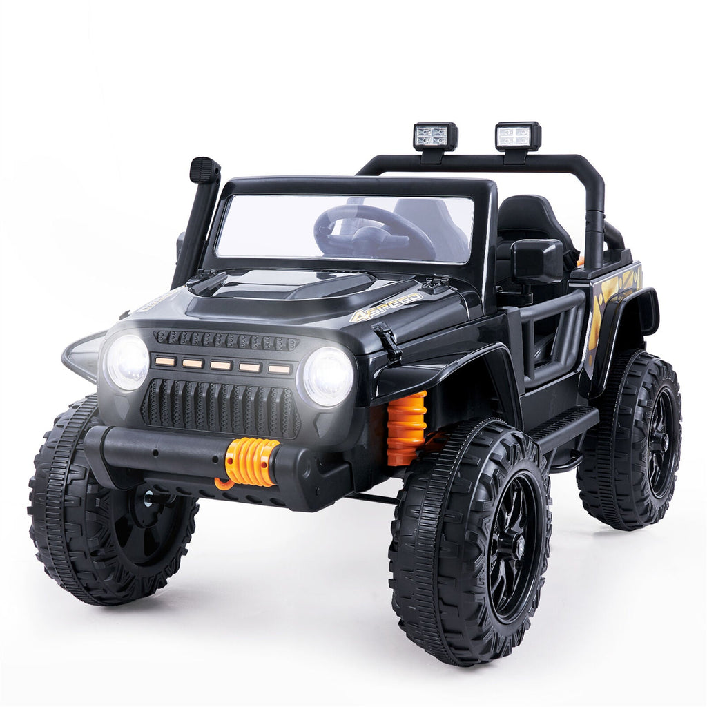 Bluetooth Remote Control Kids Ride-On Truck with LED Lights and FM Radio for Parent-Child Fun