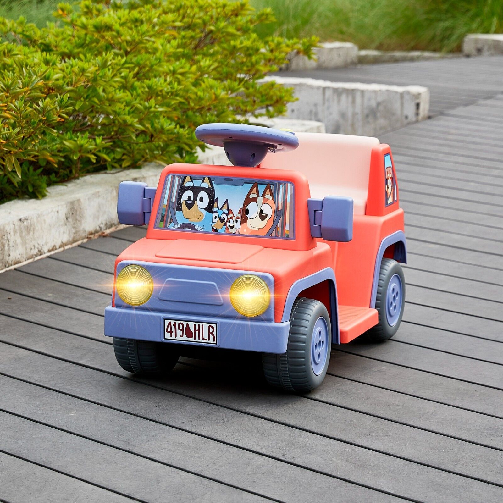 Bluey 6V Ride On Car for Kids with Interactive Sound & Music