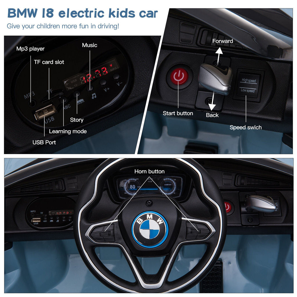 BMW I8 Licensed 12V Battery Powered Ride-On Car for Kids with Remote Control