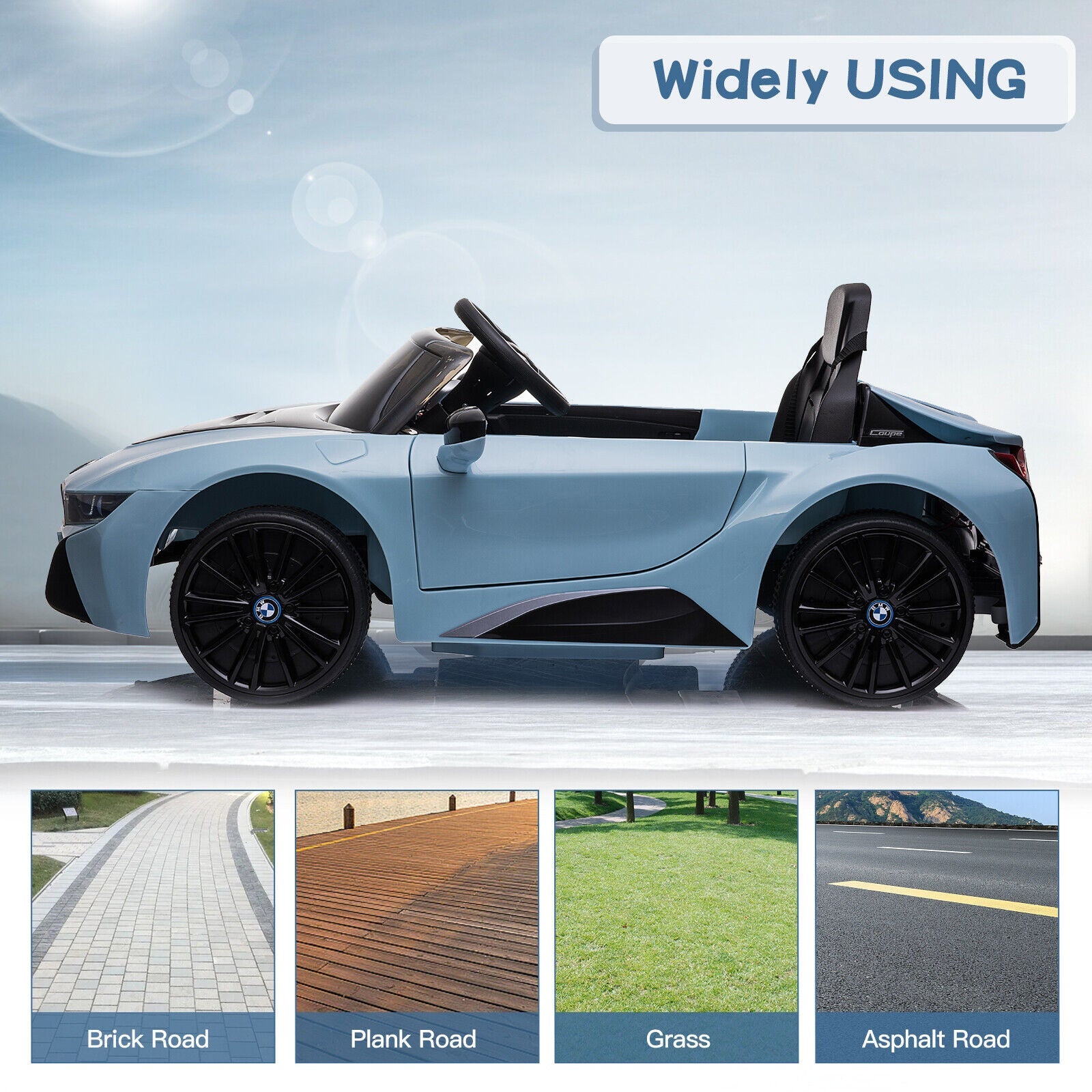 BMW I8 Licensed 12V Battery Powered Ride-On Car for Kids with Remote Control