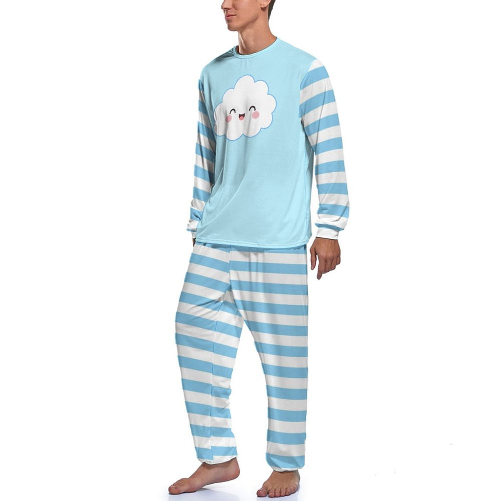 Kawaii Cloud Stripe Pajamas Set