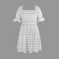 Pretty Unicorn Plaid Sweetheart Dress