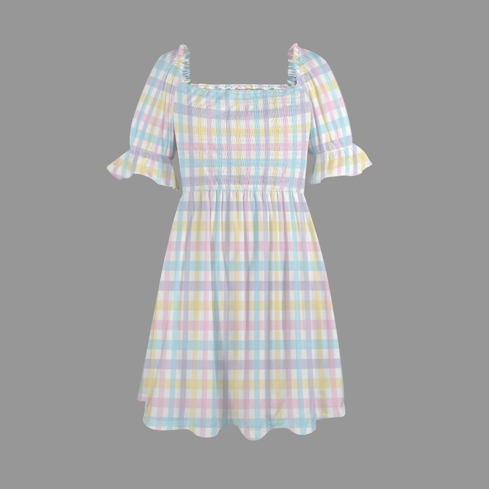 Pretty Unicorn Plaid Sweetheart Dress