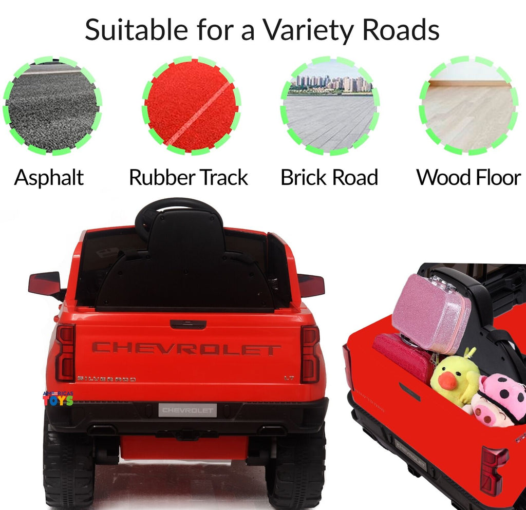 Chevrolet 12V R/C Truck with Suspension Wheels - Available in Multiple Colors