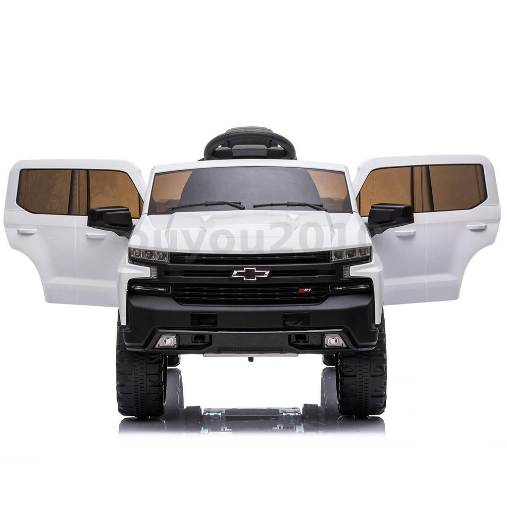 Chevrolet Silverado 12V Kids Ride-On Car with Music, LED Lights, and Remote Control