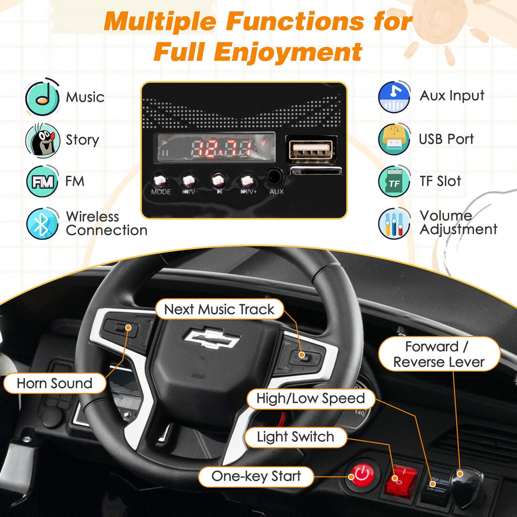 Chevrolet Tahoe Electric Ride-On Truck for Kids with Remote Control, Music, and Lights - 12V SUV Toy