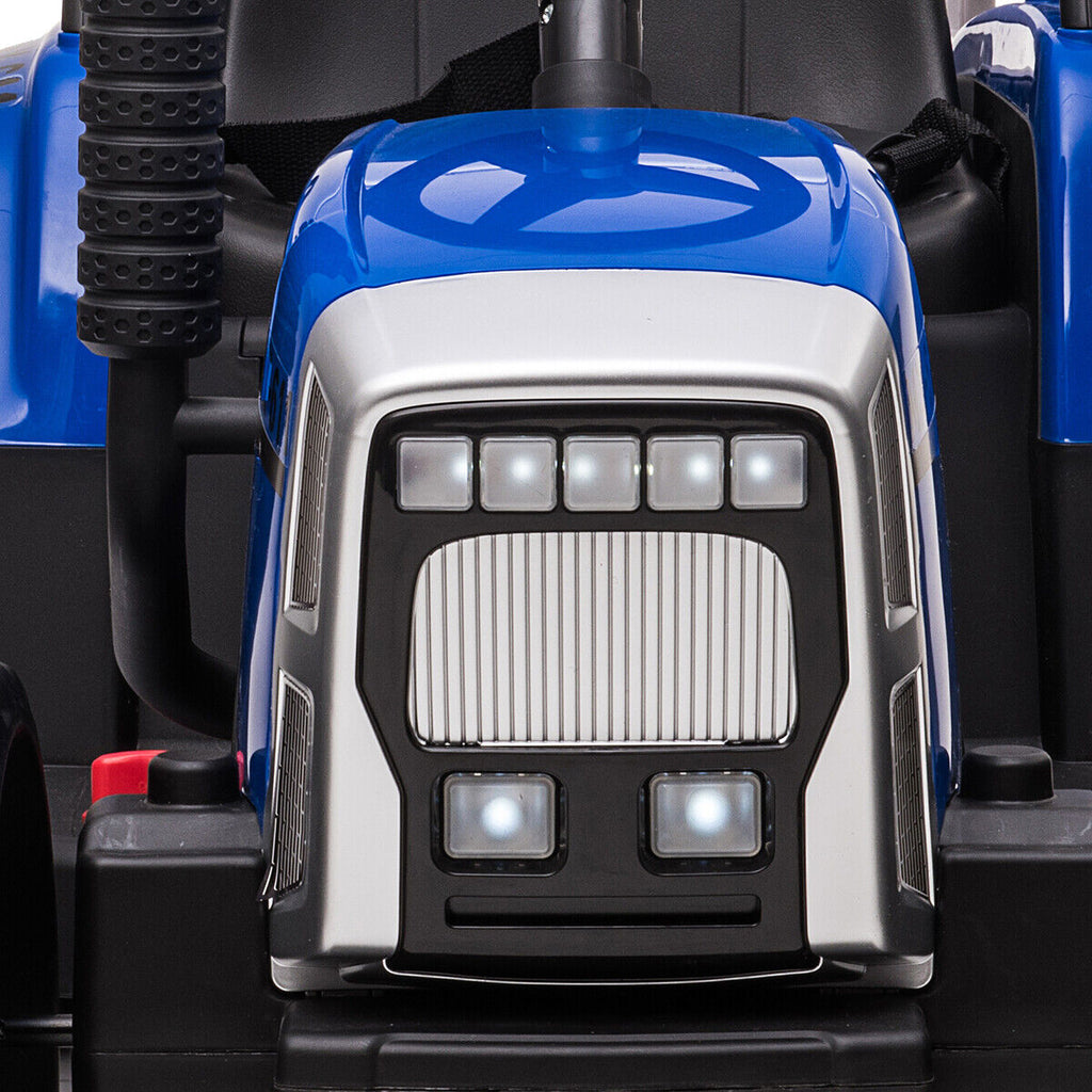 CLARFEY 12V Ride-On Tractor with Trailer and Remote Control for Kids - Music and Fun Included!