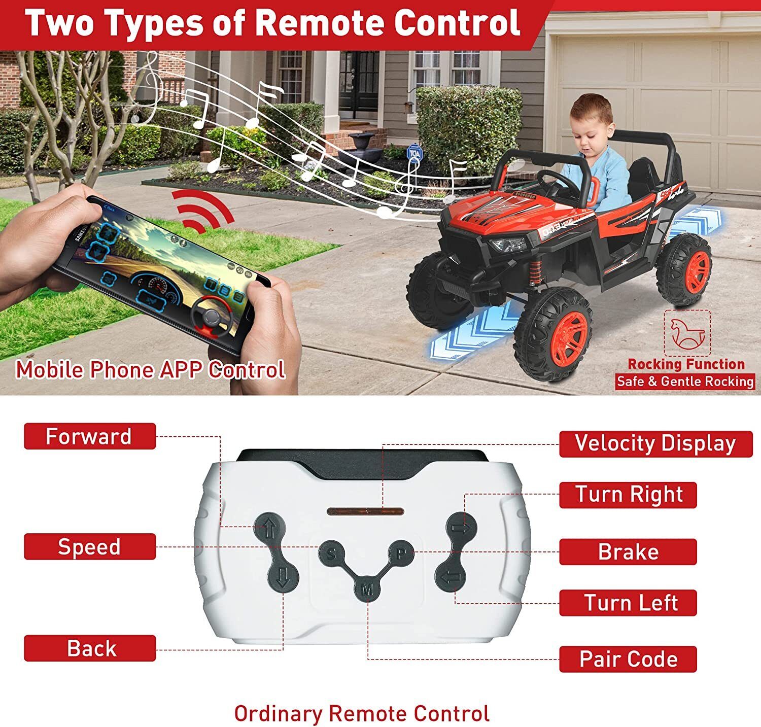 COLOR TREE 12V Electric Ride-On Truck with RC Control, Music & Lights - Perfect Gift for Kids