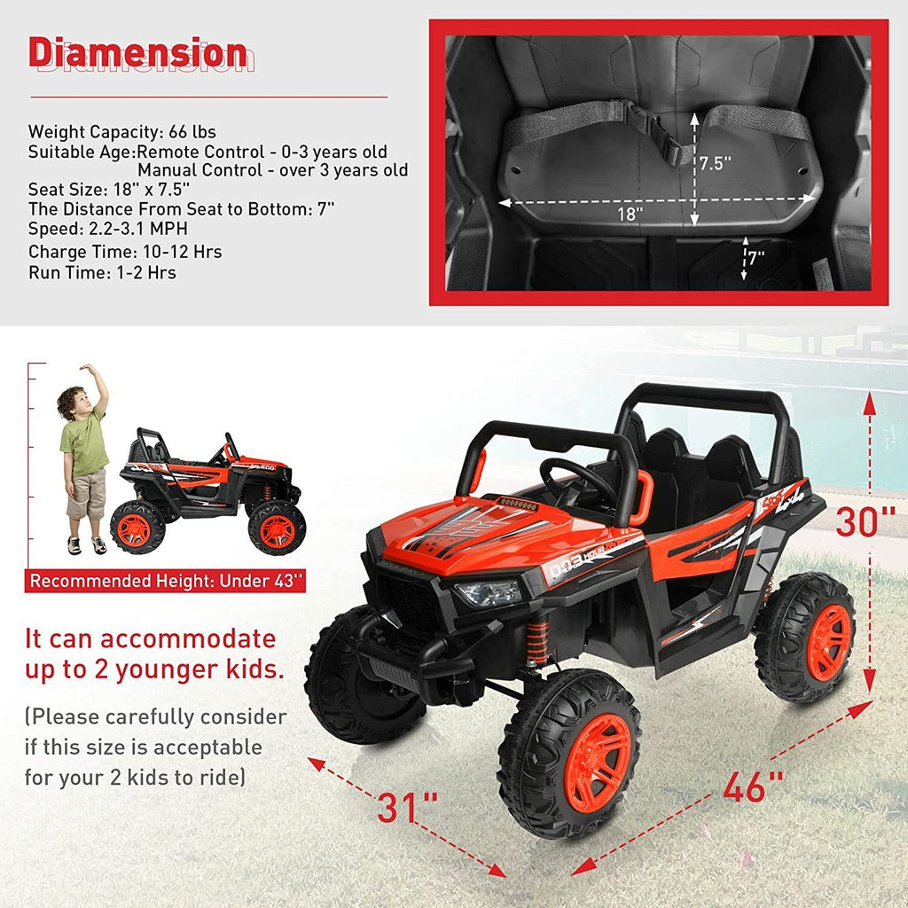 COLOR TREE 12V Electric Ride-On Truck with RC Control, Music & Lights - Perfect Gift for Kids