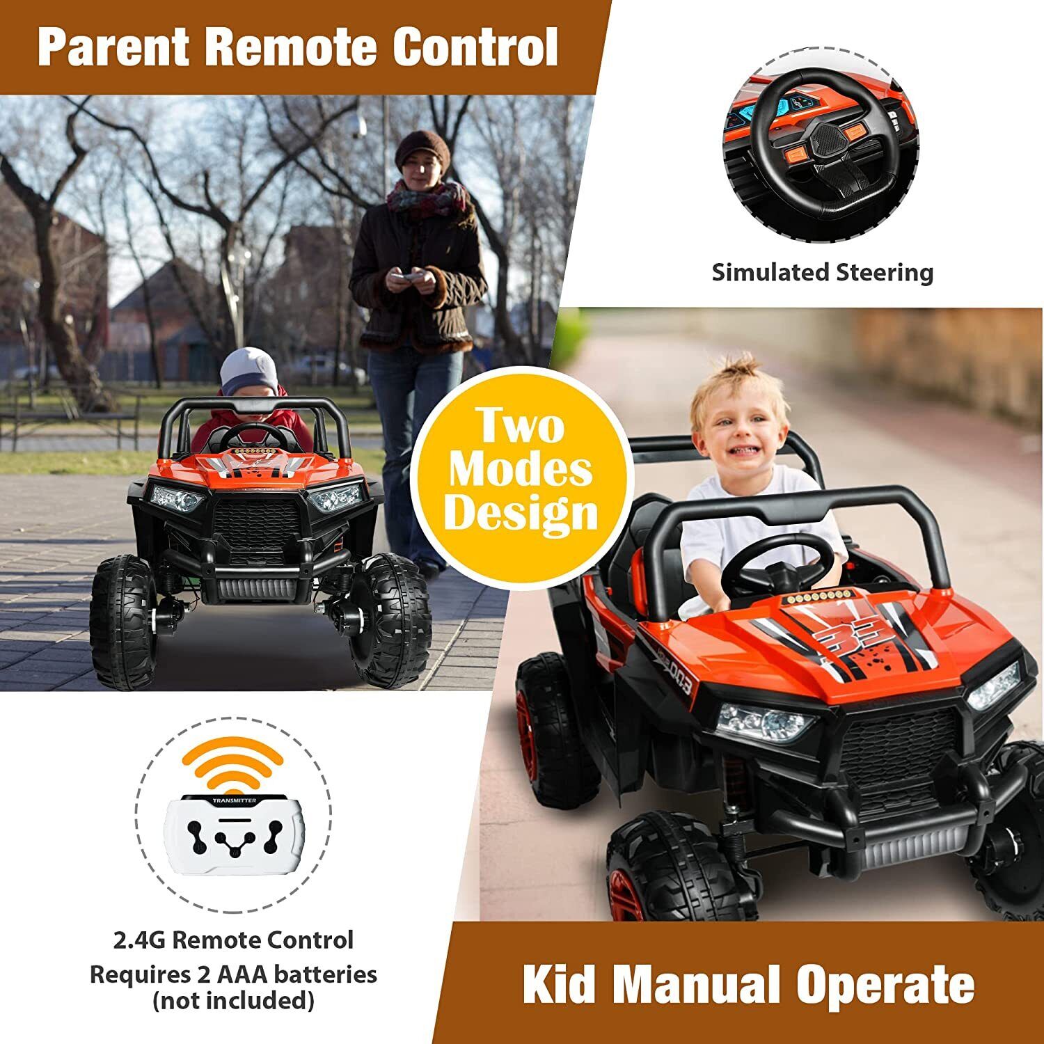 COLOR TREE 12V Electric Ride-On Truck with RC Control, Music & Lights - Perfect Gift for Kids