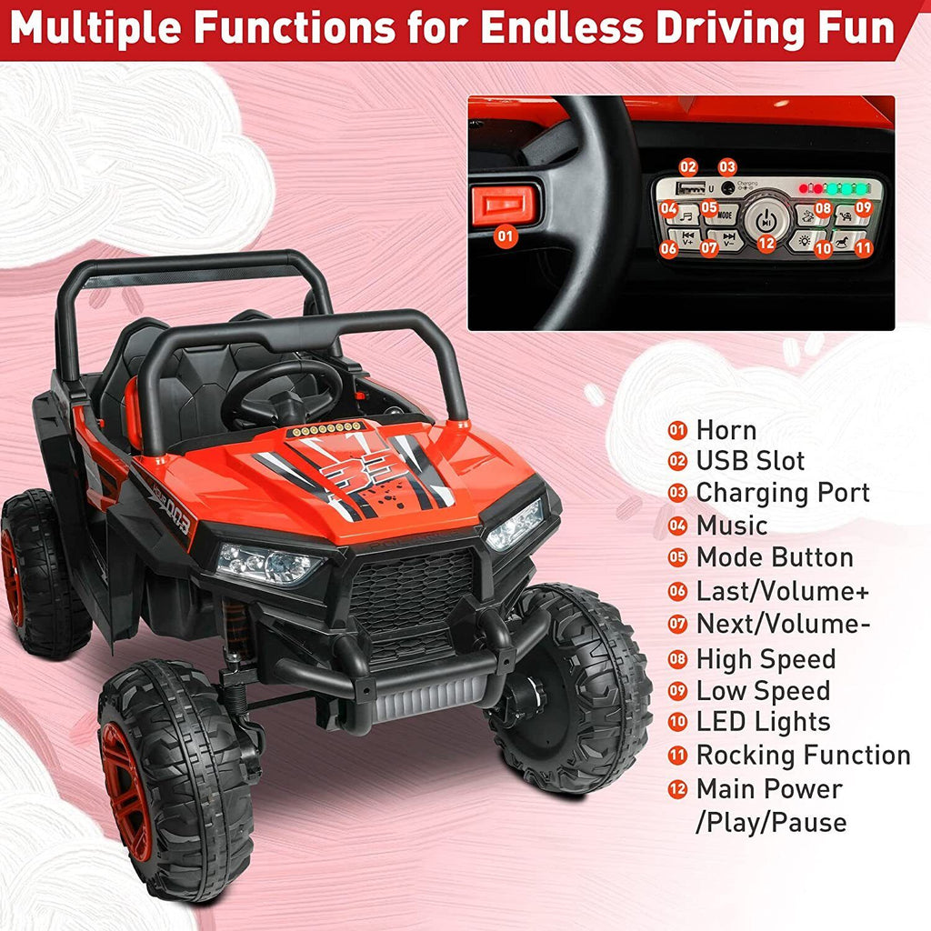 COLOR TREE 12V Electric Ride-On Truck with RC Control, Music & Lights - Perfect Gift for Kids