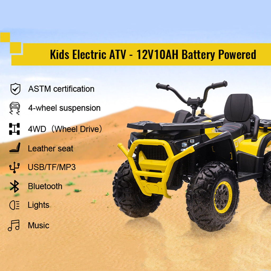 COLOR TREE 12V Kids Electric Quad ATV with Music Player - Supports up to 110lbs
