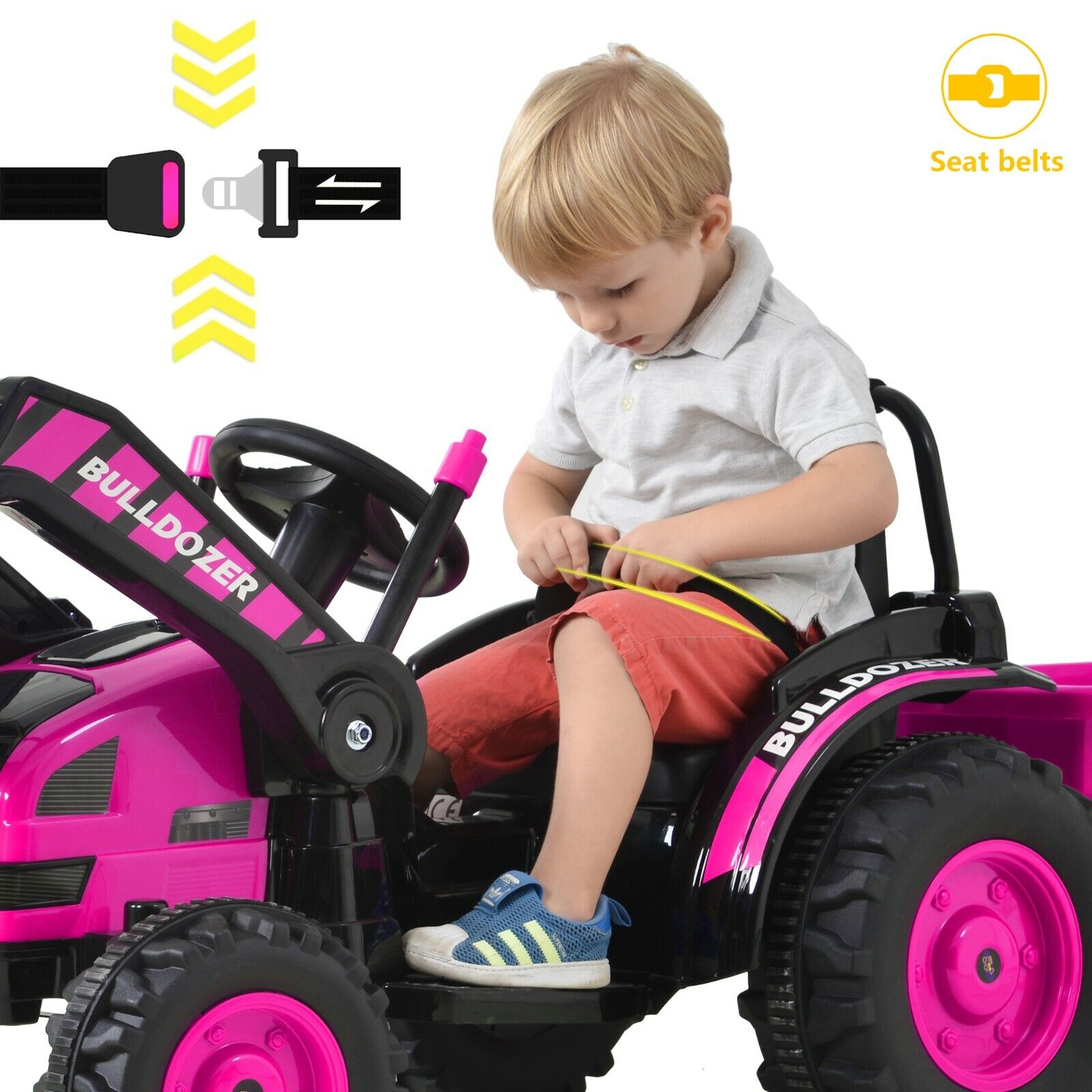 Construction Bulldozer Ride-On Toy for Toddlers - Fun and Durable Ride-On Car