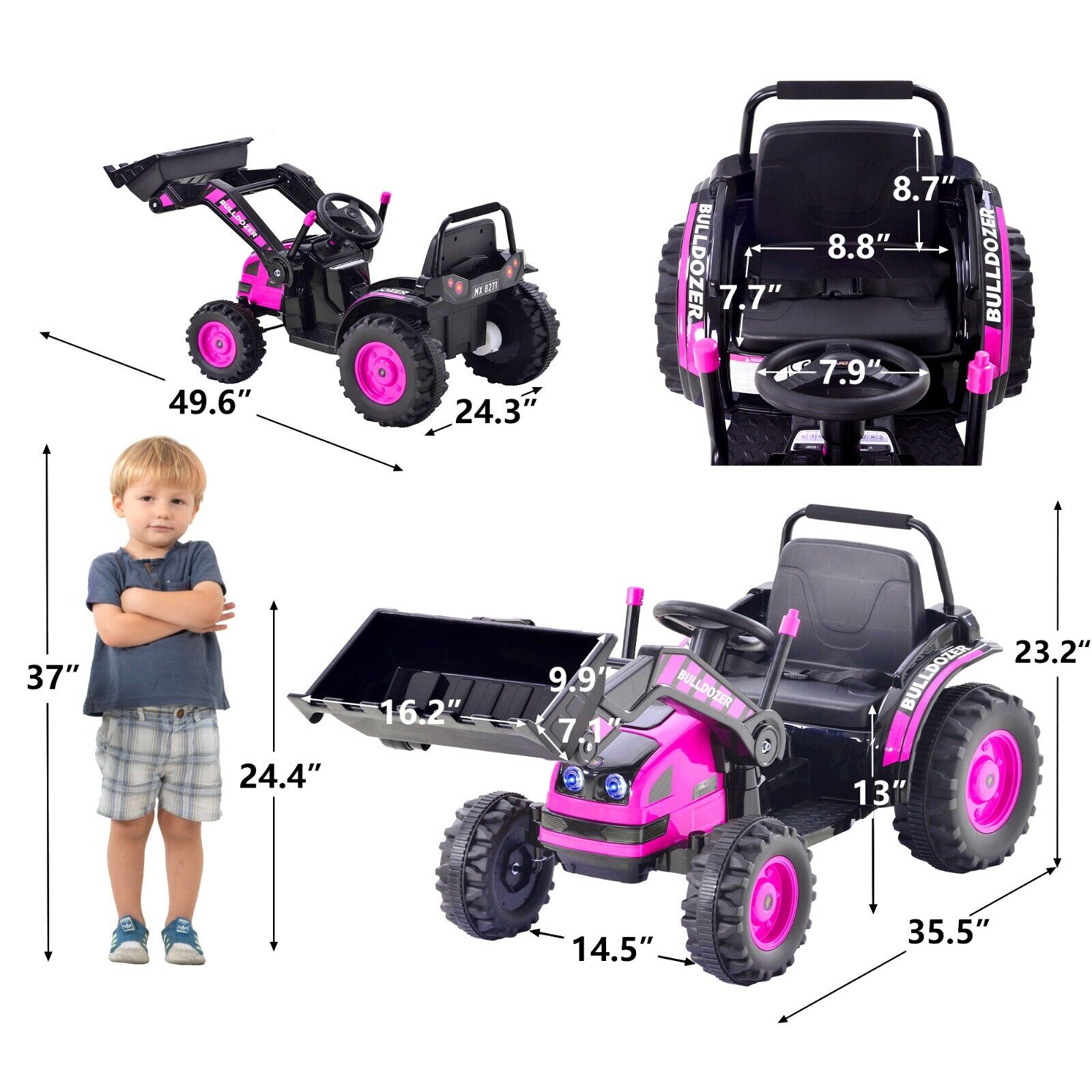 Construction Bulldozer Ride-On Toy for Toddlers - Fun and Durable Ride-On Car