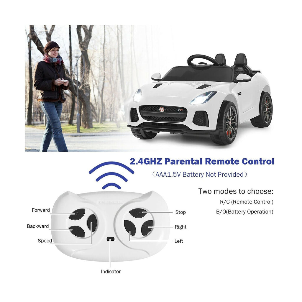 Costway 12V Jaguar F-Type SVR Licensed Kids Ride On Car with Motorized Function