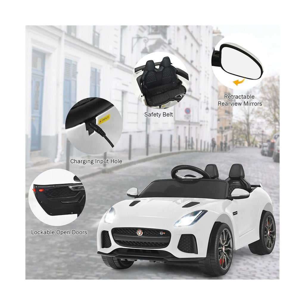 Costway 12V Jaguar F-Type SVR Licensed Kids Ride On Car with Motorized Function