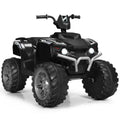 Costway 12V Kids ATV Quad Ride On Car with LED Lights, Music, and USB - Black