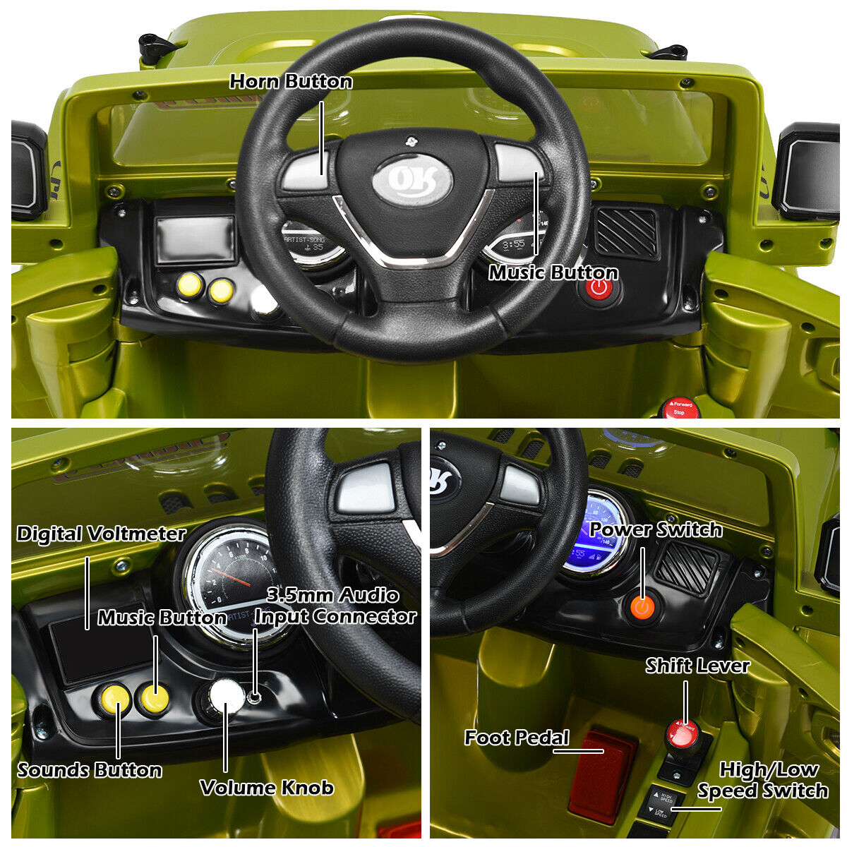 Costway 12V MP3 Kids Ride On Truck Car with RC Remote and Light - Perfect Christmas Gift!