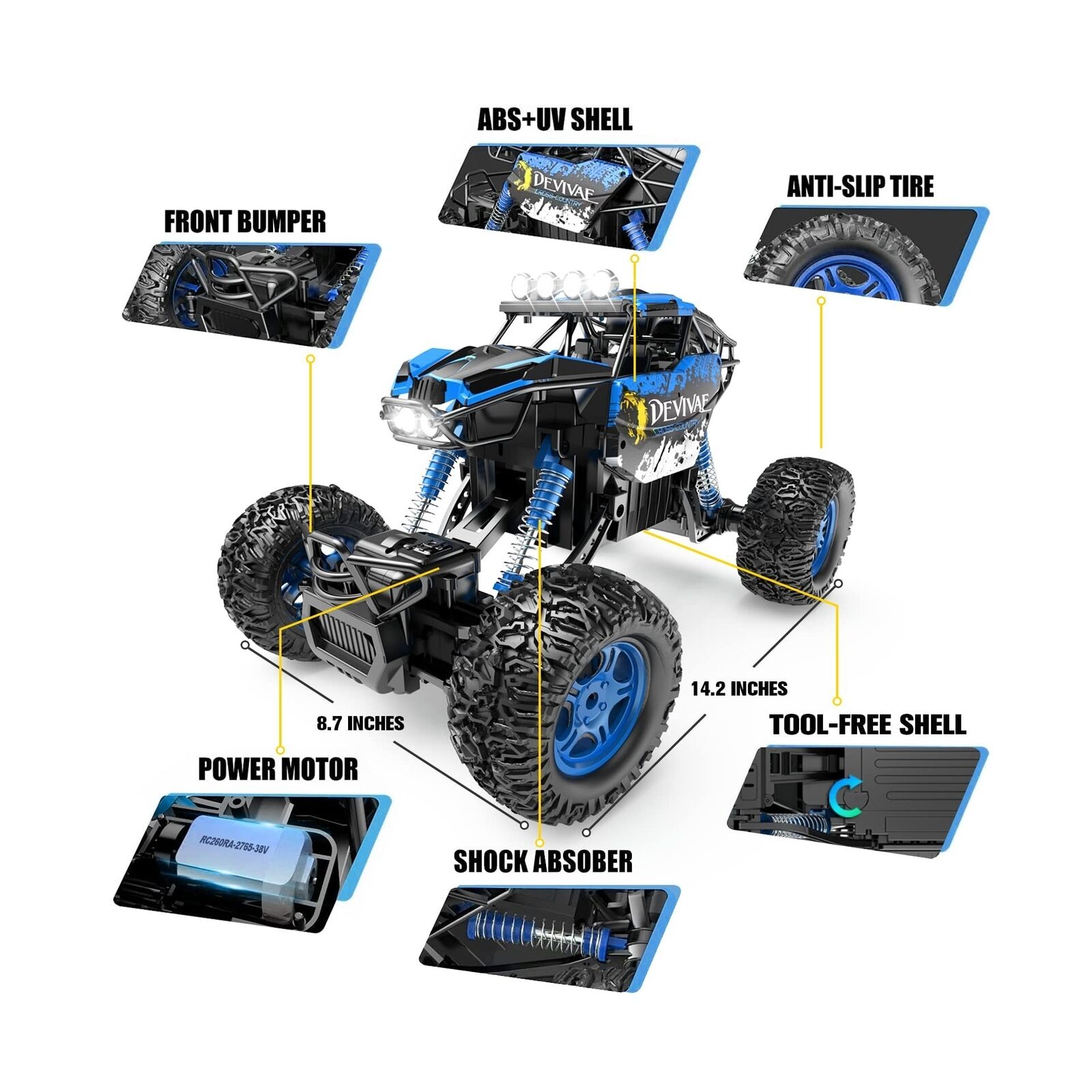 CROBOLL 1:12 RC Car for Boys with Lifting Function and 4WD