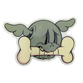 D*Face D*Dog (With Bone) Sticker