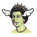 D*Face Dog Save The Queen Sticker