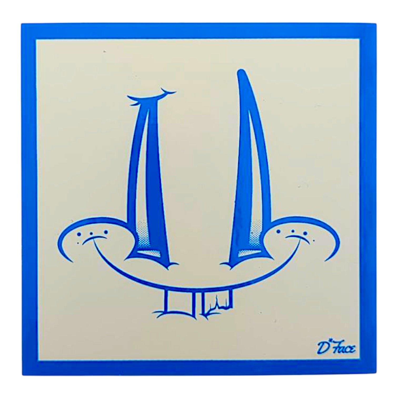D*Face Smiley Face (Blue) Sticker