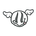 D*Face Squiggle Smile D*Dog Sticker