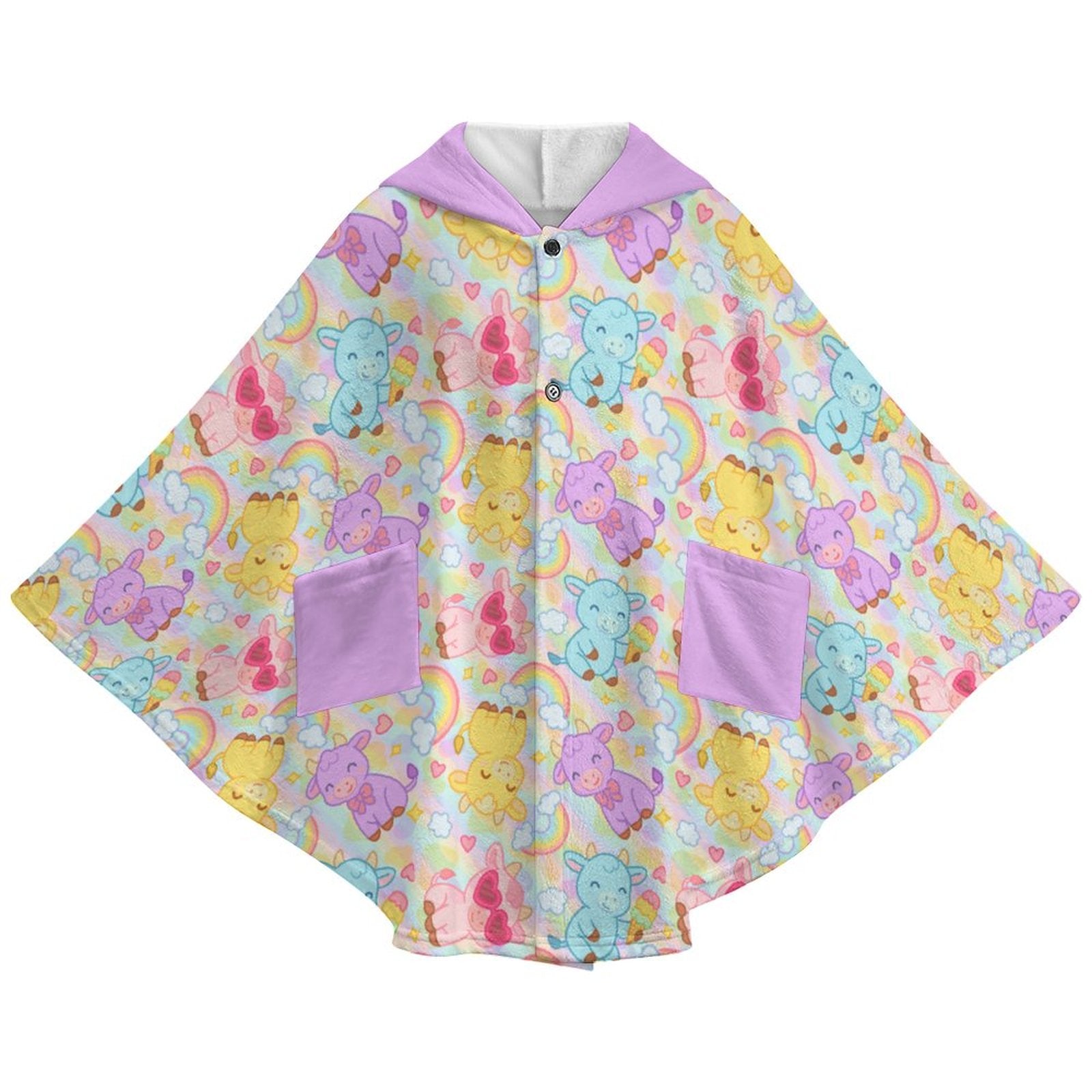 Rainbow Moobaby Hooded Blanket