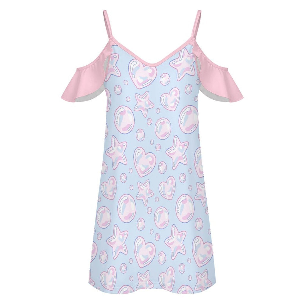Kawaii Bubbles Ruffle Strap Play Dress