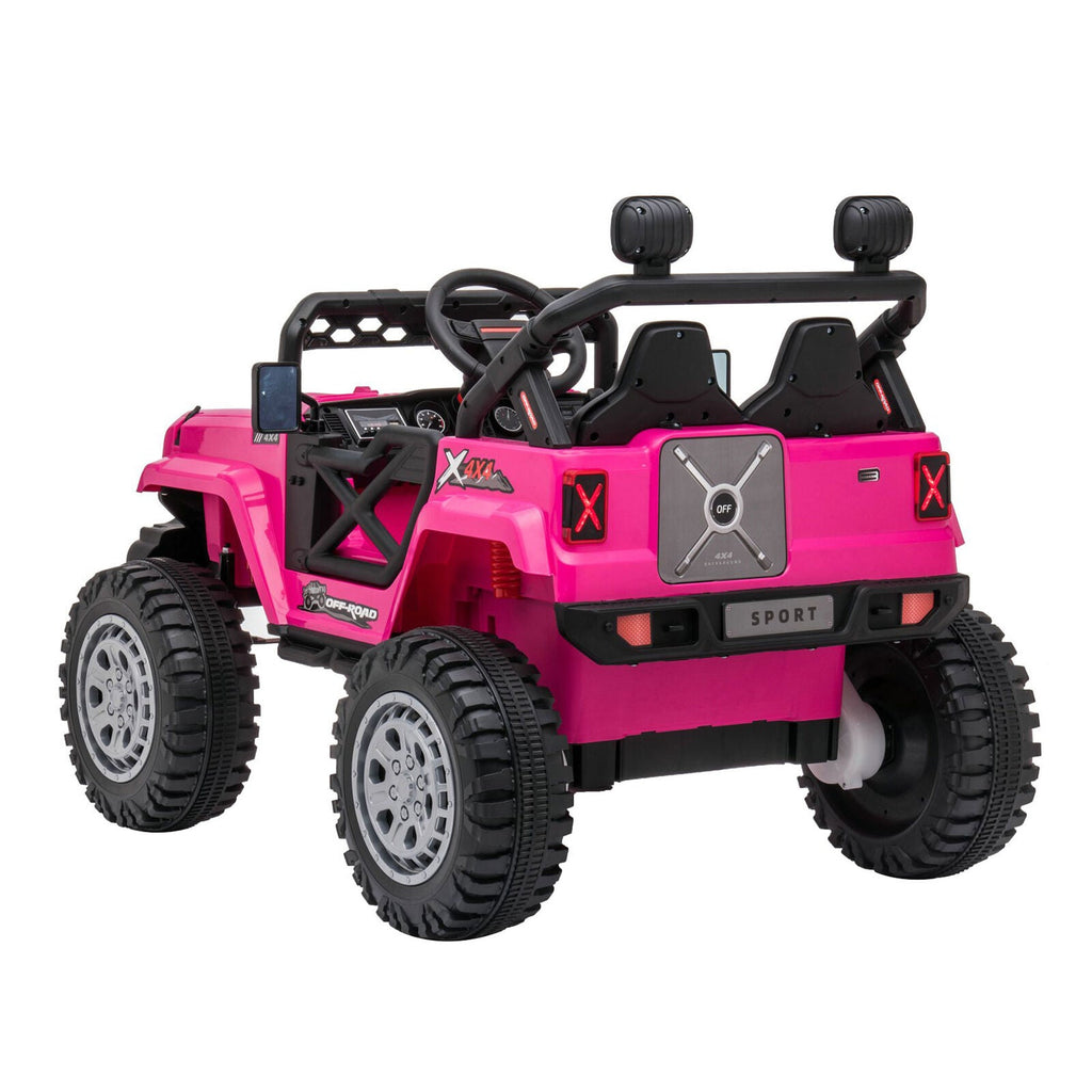 DAKOTT 12V Electric Off Road Ride On Truck with Remote Control for Kids - Pink