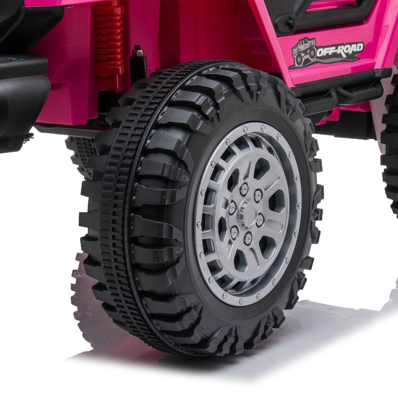 DAKOTT 12V Electric Off Road Ride On Truck with Remote Control for Kids - Pink