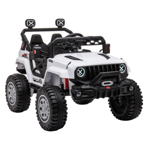 DAKOTT 12V Electric Off Road Ride On Truck with Remote Control for Kids - White