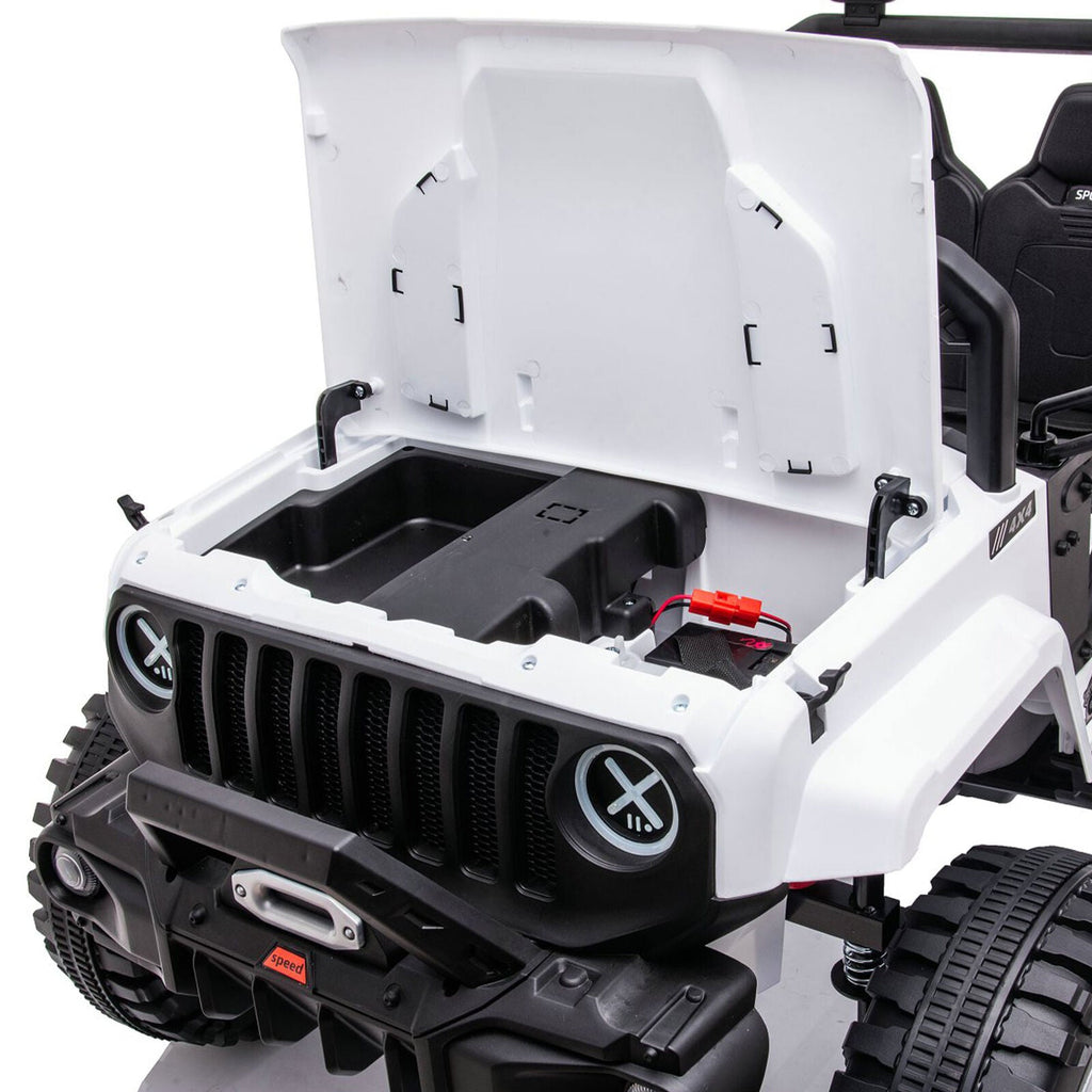 DAKOTT 12V Electric Off Road Ride On Truck with Remote Control for Kids - White
