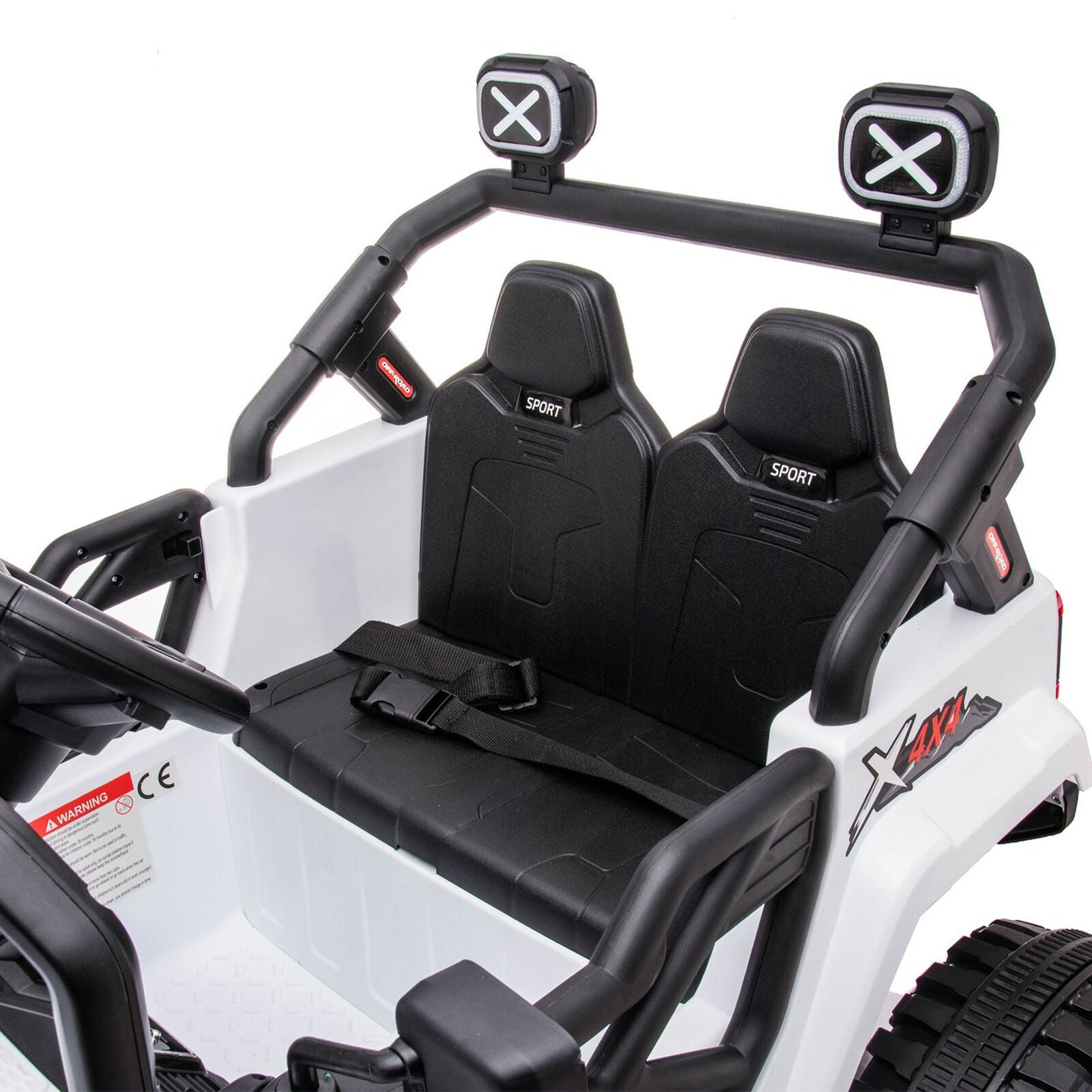 DAKOTT 12V Electric Off Road Ride On Truck with Remote Control for Kids - White