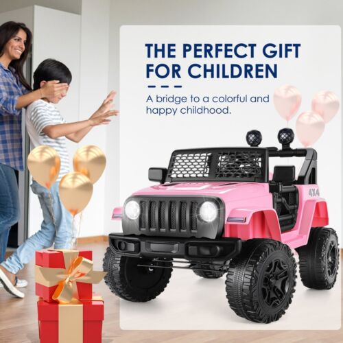 DIY 12V Electric SUV Ride-On Toy with Remote Control, LED Lights, and MP3 Player