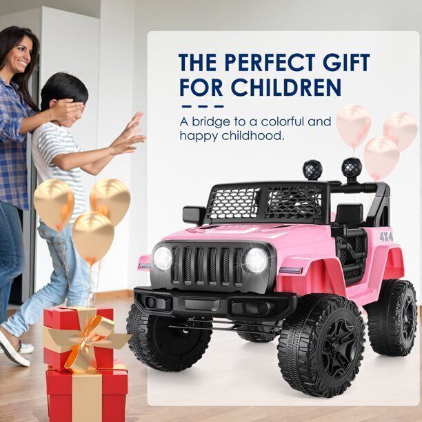 DIY 12V Electric SUV Ride-On Toy with Remote Control, LED Lights, and MP3 Player