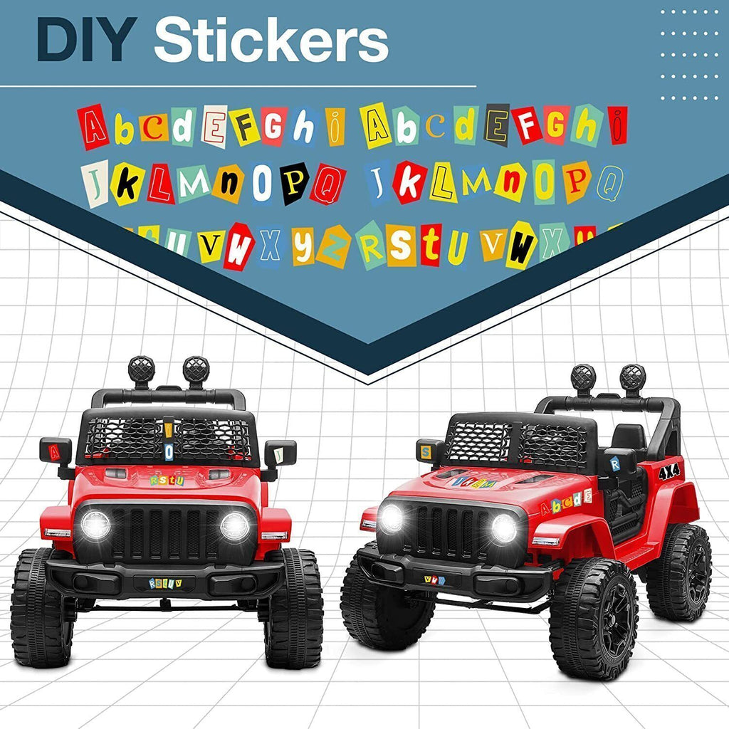 DIY 12V Electric SUV Ride-On Toy with Remote Control, LED Lights, and MP3 Player