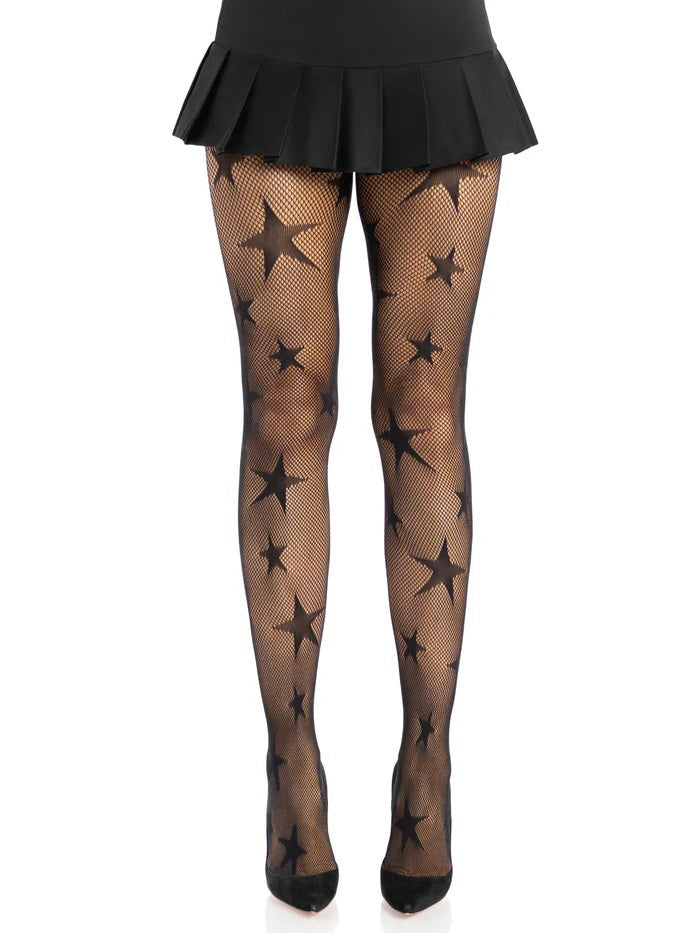 Star Net Tights - Black (OS)