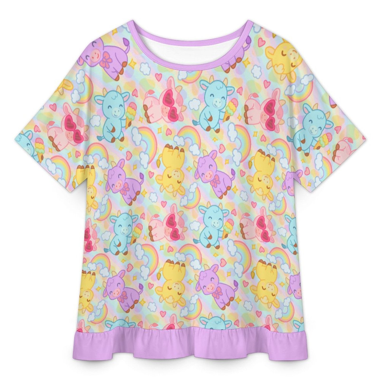 Rainbow Moobaby Ruffle Play Tee
