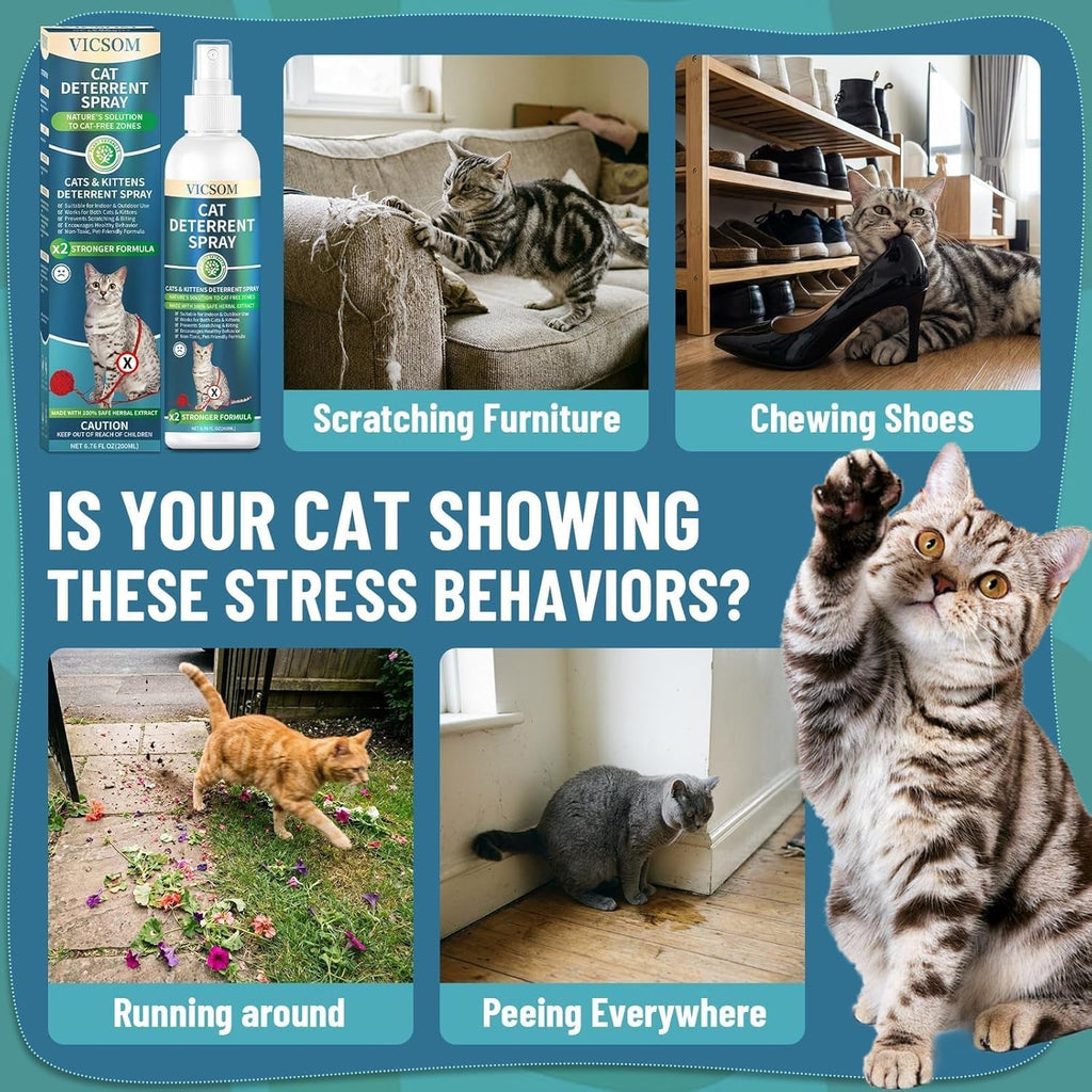 Cat Deterrent Spray for Furniture Scratching & Chewing Indoor Outdoor