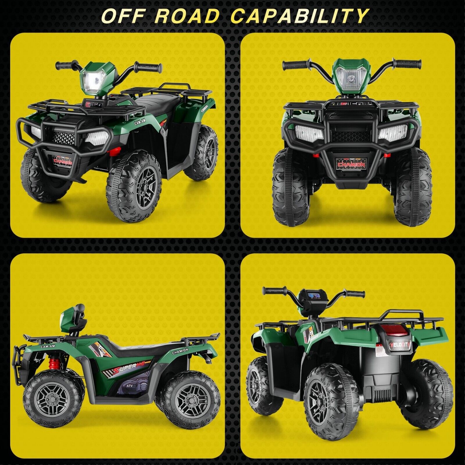 Electric 12V ATV Quad for Kids with 2 Speeds and 2x30W Motor
