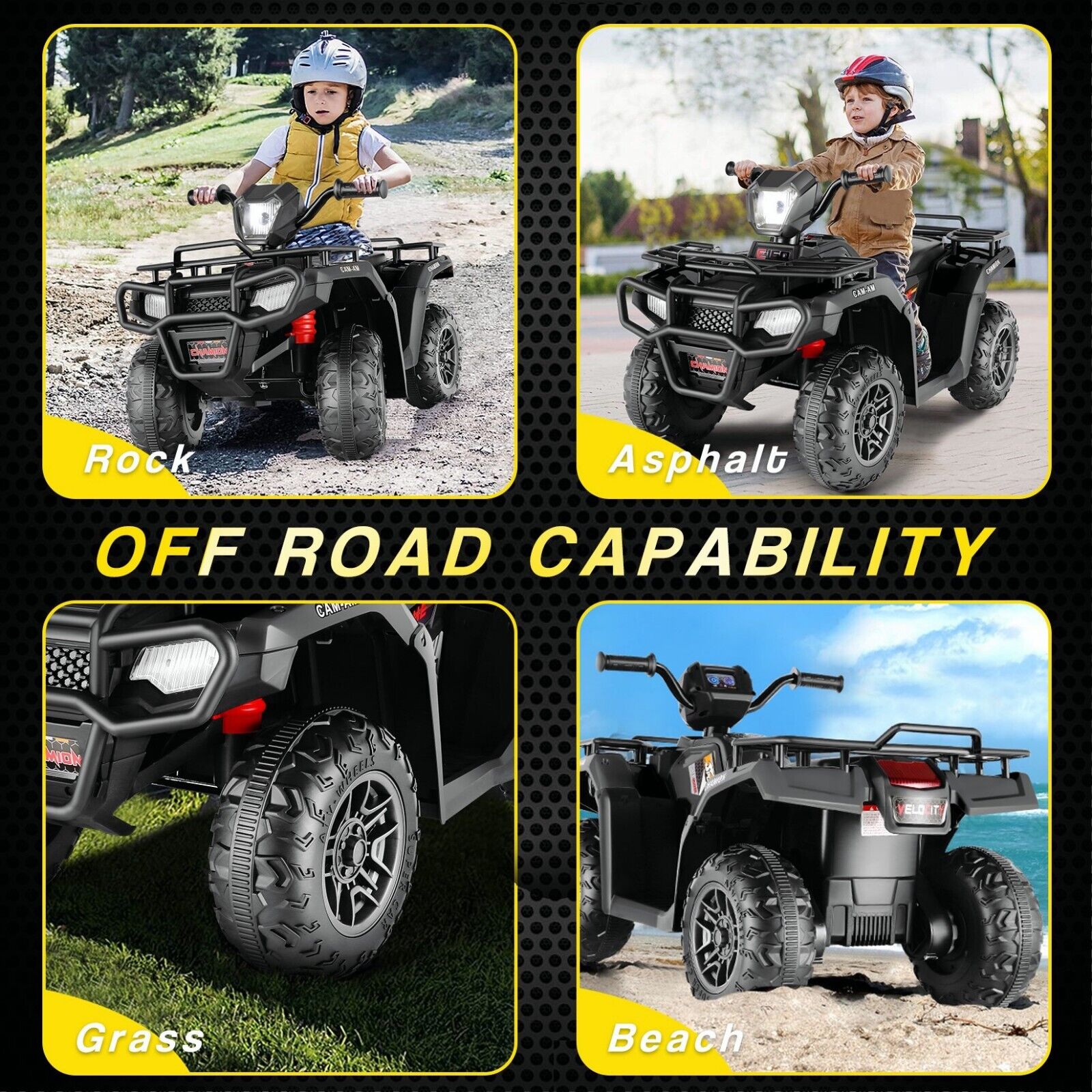Electric 12V ATV Quad for Kids with 2 Speeds and 2x30W Motor