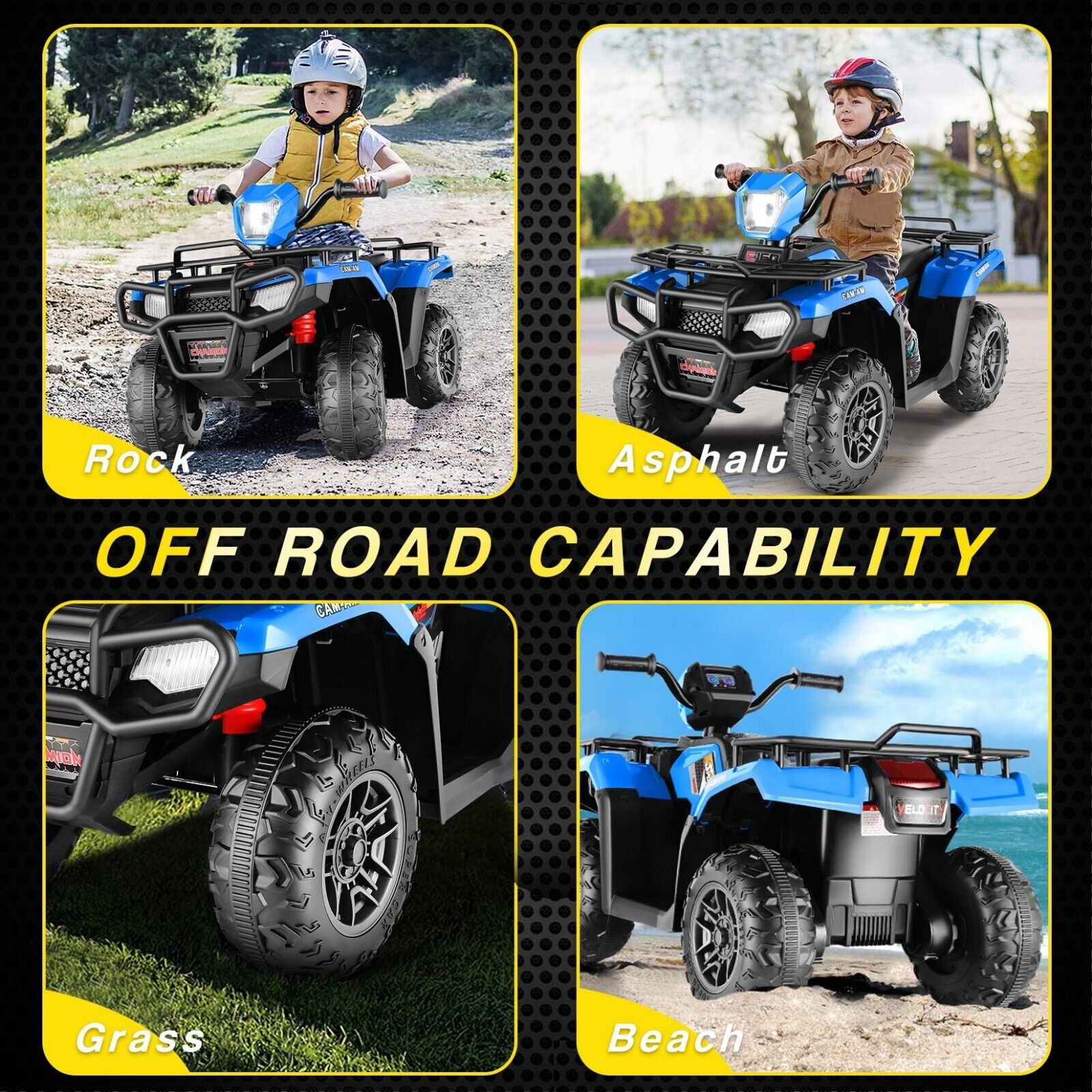 Electric 12V ATV Quad for Kids with 2 Speeds and 2x30W Motor