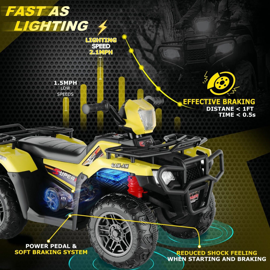Electric 4-Wheeler Quad for Kids - 12V Battery Powered Ride-On with Dual Speeds