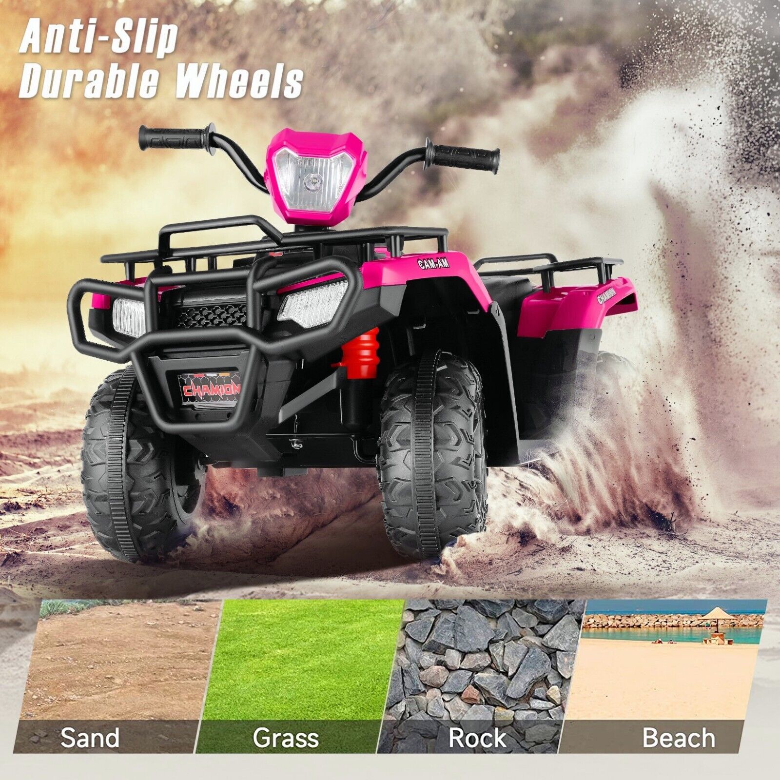 Electric 4-Wheeler Quad for Kids - 12V Battery Powered Ride-On with Dual Speeds