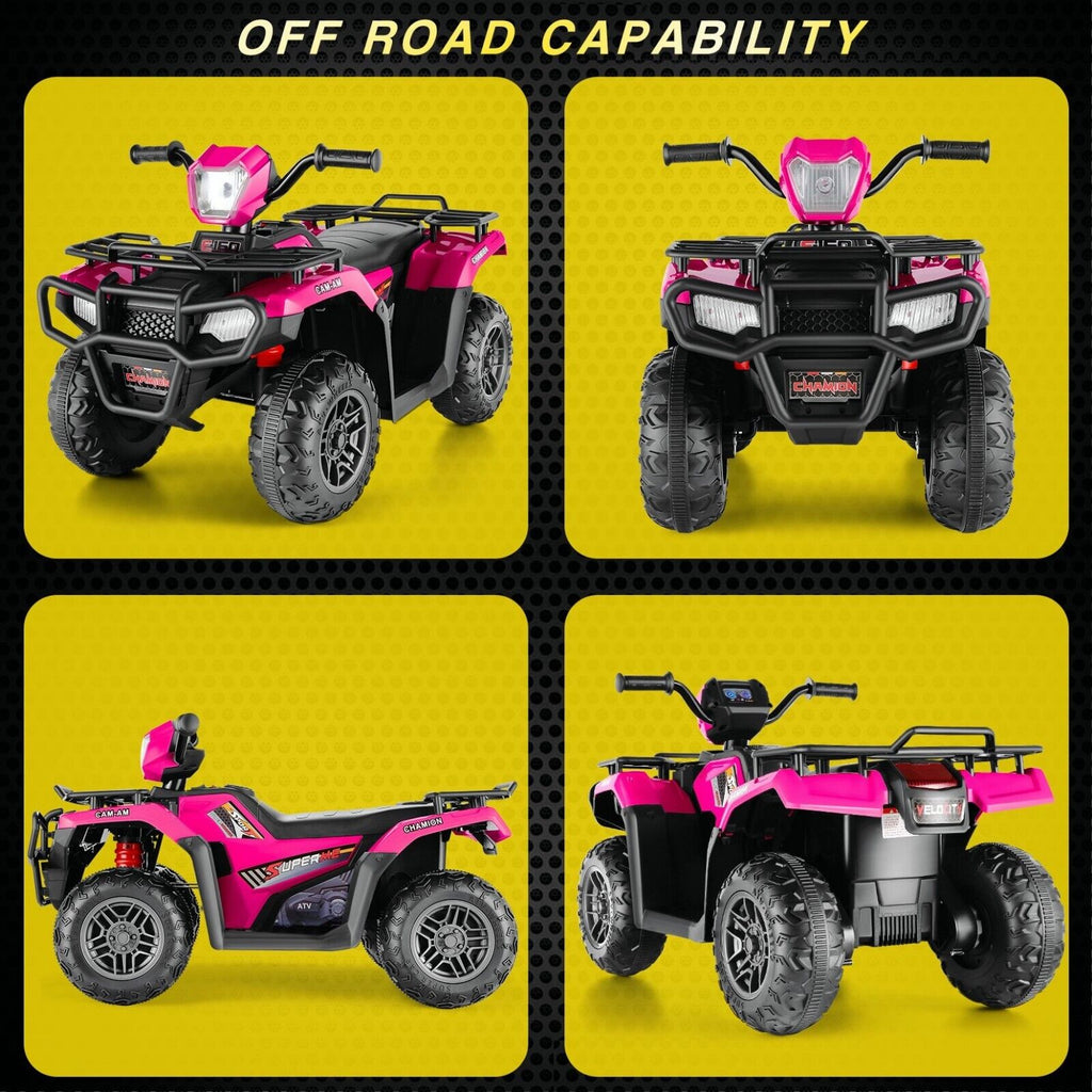Electric 4-Wheeler Quad for Kids - 12V Battery Powered Ride-On with Dual Speeds