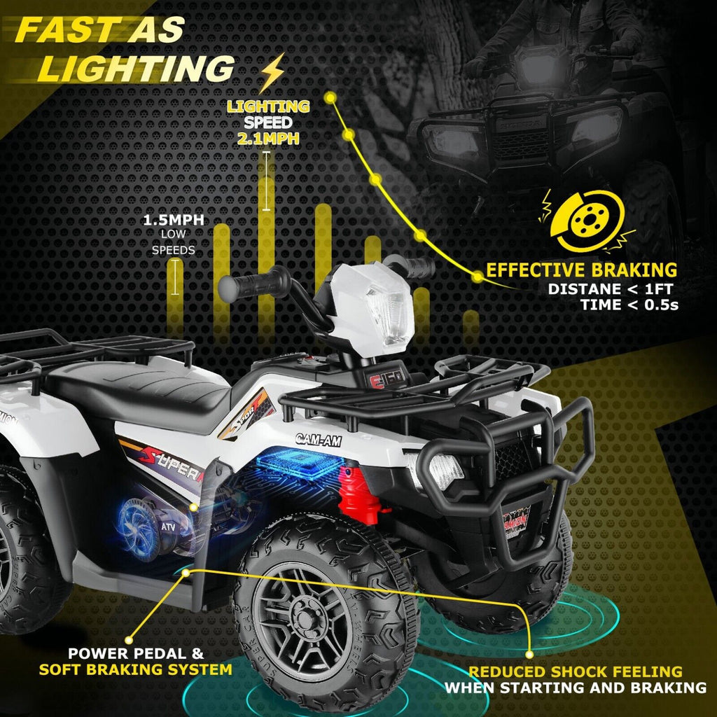 Electric 4-Wheeler Quad for Kids - 12V Battery Powered Ride-On with Dual Speeds