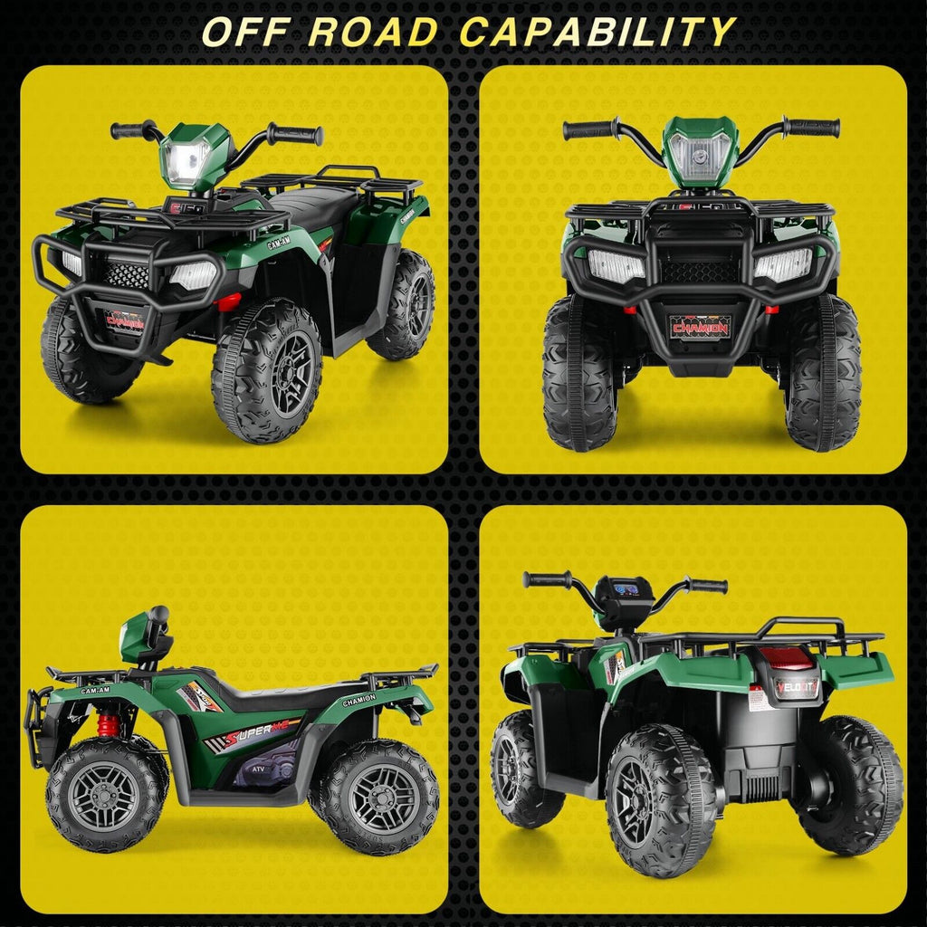 Electric 4-Wheeler Quad for Kids - 12V Battery Powered Ride-On Car in 6 Color Options