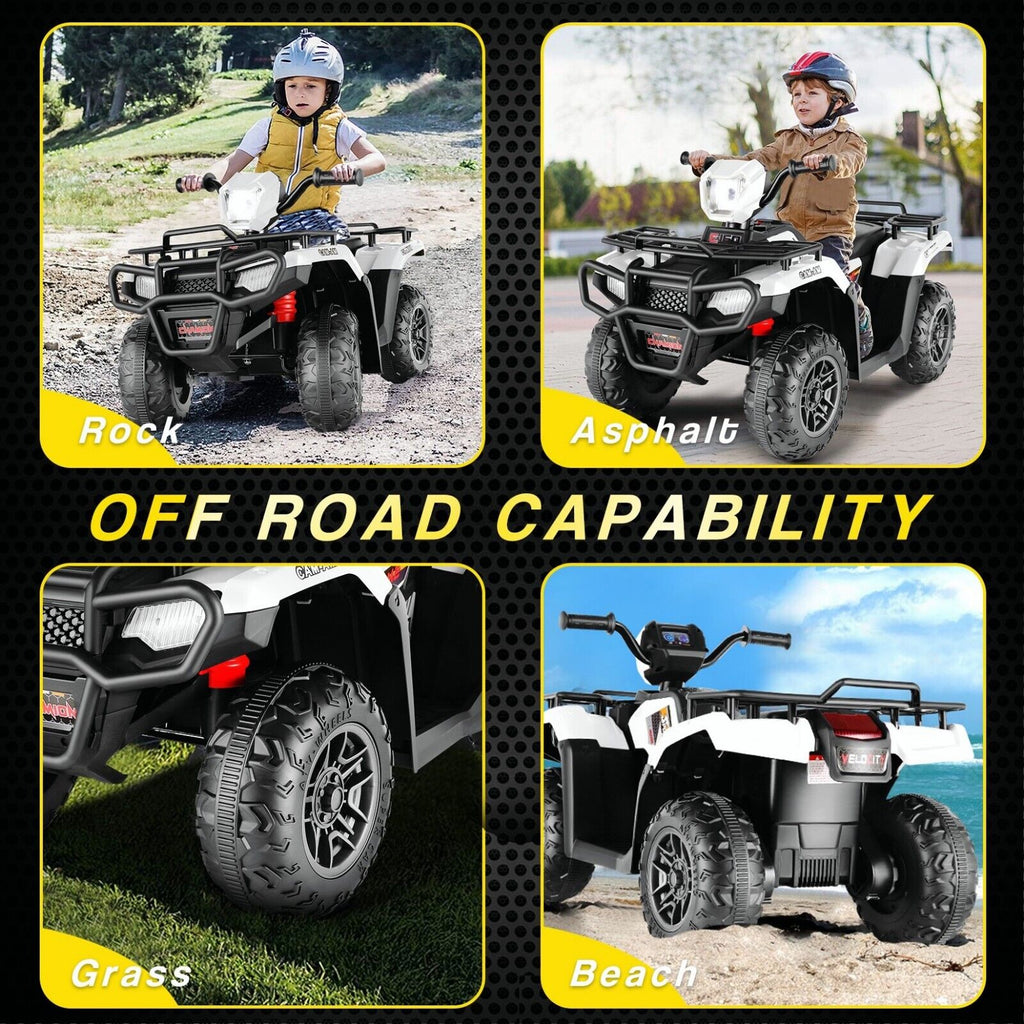 Electric 4-Wheeler Quad for Kids - 12V Battery Powered Ride-On Car in 6 Color Options