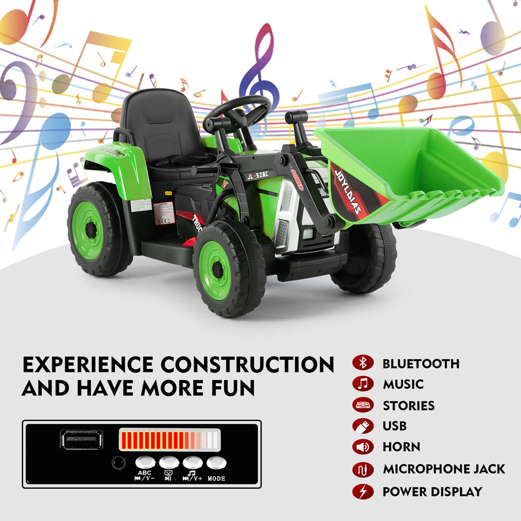 Electric 12V Kids Ride-On Excavator Truck with Music, Lights, and Remote Control